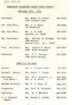 Shreveport Federated Garden Clubs Council Officers & Committee Chairmen.