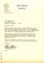 Letter from Edwin Edwards to Regenia Brown