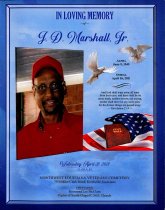 Funeral Program for J.D. "Strawberry" Marshall, Jr.   Page 1