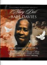 Mary Debb Ball Davies Funeral Program page 1