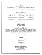 Charity McCoy Feaster Funeral Program pg 6