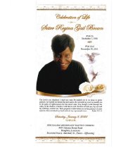 Regina Brown Funeral Program page  1