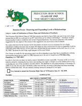 PHS Class of 1969 Reunion Letter of Noticication