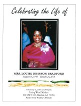 Louise Johnson Bradford Funeral Program pg 1
