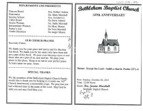 Bethlehem Baptist Church 147th Anniversary Program   pg   1