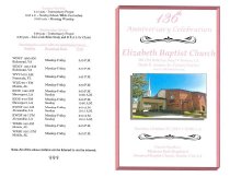 Elizabeth B. C. 136th Anniversary Program     pg  1