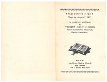 Bossier Education Baptist Association 1st Annual President's Night Pg 1