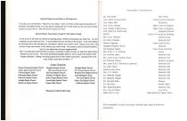 Pages from Galilee Baptist Church's Entrance Service Booklet