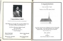Pages from Galilee Baptist Church's Entrance Service Booklet