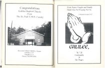 Pages from Galilee Baptist Church's Entrance Service Booklet