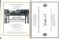 Pages from Galilee Baptist Church's Entrance Service Booklet