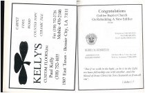 Pages from Galilee Baptist Church's Entrance Service Booklet