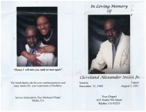 Rev. Cleveland Smith's Funeral Program - Outside Page
