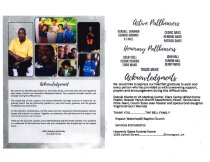 Louis C. Bell, Jr's Funeral Program - Acknowledgement & Name of Pallbearers