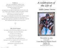Eddie James Owens' Funeral Program