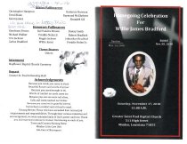 Willie James Bradford's Funeral Program - Outside Page