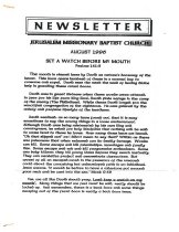 Jerusalem M.B.C. Newsletter -  A Brief Sermon on Watching Your Mouth