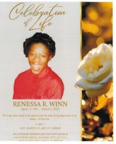 Renessa Winn's Funeral Program - Front Page