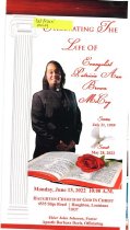 Patricia Ann Brown McCoy's Funeral Program - Front Page