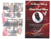 Derrick D. Williams'  Funeral Program   - page 1