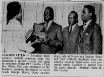 Princeton H. S.1969 Coaches Receive a Citation from the PTA Booster Club