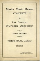 Master Music Makers Concerts by the Detroit Symphony Orchestra, Season, 1927-1928