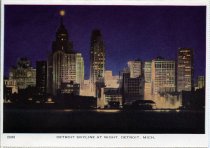 Detroit Skyline at Night, Detroit, Mich.