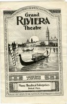 Half folded program for a vaudeville show at Grand Riviera Theatre during the week of January 31, 1926