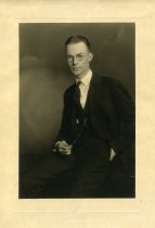 Sepia-toned wedding portrait photo of Dr