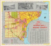 1961 Official Highway Map of Wayne County