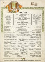 Luncheon menu sheet from the Belcrest, dated June 14, 1927