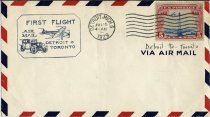 Empty air mail envelope postmarked Jul 15, 1929