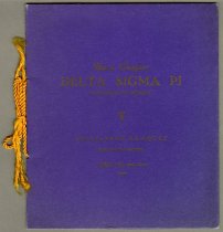 Program and menu for the Delta Sigma Pi, Theta Chapter of the University of Detroit's initiation banquet held at the Wolverine Hotel on April 20th and 21st, 1929