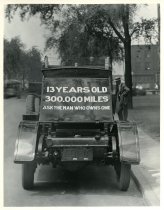 Black and white photographic print of the back of a 1925 Packard Motor Car Co