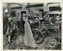 Black and white photographic print of a display at Wanamaker's department store in Philadelphia