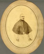 Oval black & white print depicting Peter Paul LeFevre, Bishop of the Diocese of Detroit