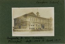 Black & white photo depicting D. J. Campau School