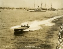 Sepia-toned photograph of MISS AMERICA VIII
