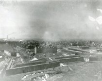 A black and white photo of Historic Fort Wayne