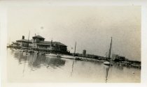 One sepia-toned photograph of the Detroit Yacht Club on Belle Isle in Detroit