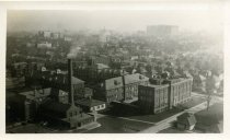 One sepia-toned photograph of the Herman Kiefer Hospital complex in Detroit