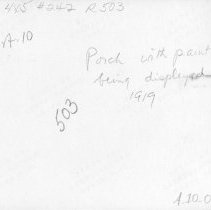 [Painting on porch of unidentified house]