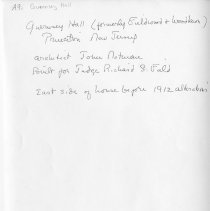 [East side of Guernsey Hall, before 1912]