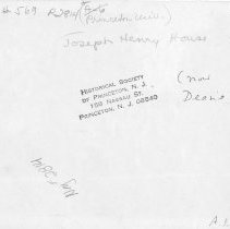 [Joseph Henry House, 1919]
