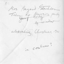 [Mrs. Bayard Stockton, Morven, 1901]