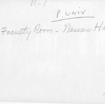 [Faculty Room, Nassau Hall]