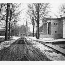 [Marquand Chapel and Whig Hall in Winter]