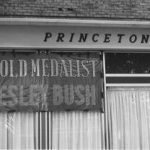 [Princeton shop during Lesley Bush parade]