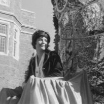 [Lesley Bush on parade float]