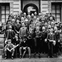 [Men in front of Nassau Hall, before 1911]